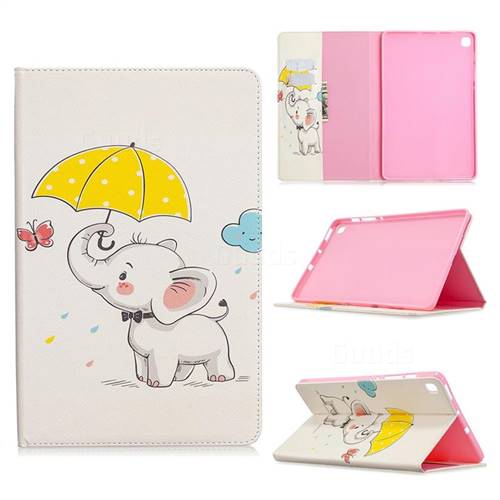 Umbrella Elephant Folio Stand Tablet Leather Wallet Case for Samsung Galaxy Tab S6 Lite P610 P615