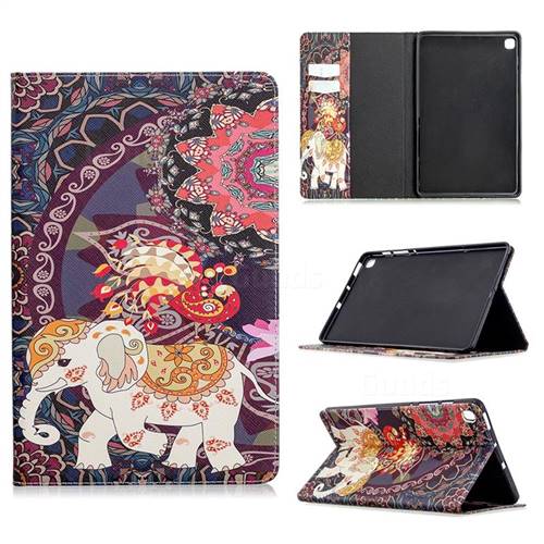 Totem Flower Elephant Folio Stand Tablet Leather Wallet Case for Samsung Galaxy Tab S6 Lite P610 P615