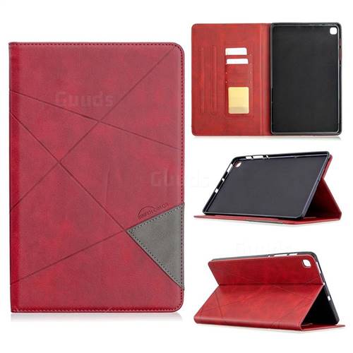 Binfen Color Prismatic Slim Magnetic Sucking Stitching Wallet Flip Cover for Samsung Galaxy Tab S6 Lite P610 P615 - Red