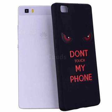 Red Eyes 3D Embossed Relief Black Soft Back Cover for Huawei P8 Lite P8lite