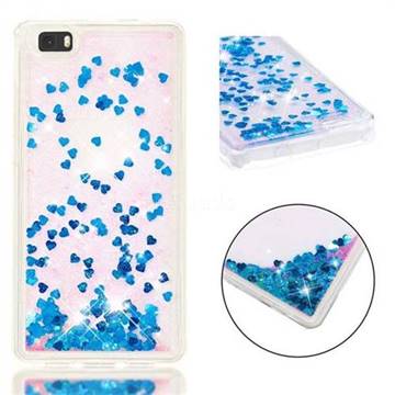 Dynamic Liquid Glitter Quicksand Sequins TPU Phone Case for Huawei P8 Lite P8lite - Blue