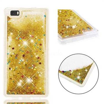 Dynamic Liquid Glitter Quicksand Sequins TPU Phone Case for Huawei P8 Lite P8lite - Golden