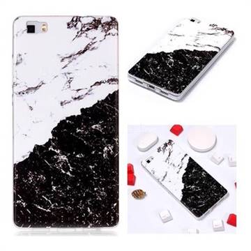 Black and White Soft TPU Marble Pattern Phone Case for Huawei P8 Lite P8lite