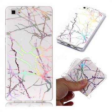 Color White Marble Pattern Bright Color Laser Soft TPU Case for Huawei P8 Lite P8lite