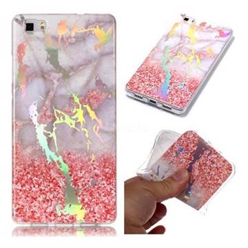 Powder Sandstone Marble Pattern Bright Color Laser Soft TPU Case for Huawei P8 Lite P8lite