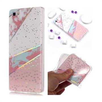 Matching Color Marble Pattern Bright Color Laser Soft TPU Case for Huawei P8 Lite P8lite