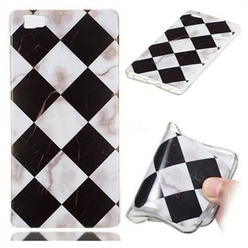 Black and White Matching Soft TPU Marble Pattern Phone Case for Huawei P8 Lite P8lite