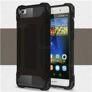 King Kong Armor Premium Shockproof Dual Layer Rugged Hard Cover for Huawei P8 Lite P8lite - Black Gold