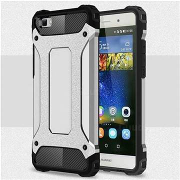 King Kong Armor Premium Shockproof Dual Layer Rugged Hard Cover for Huawei P8 Lite P8lite - Technology Silver