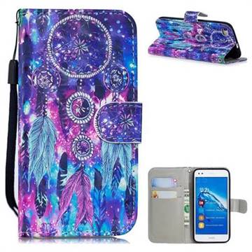 Star Wind Chimes 3D Painted Leather Wallet Phone Case for Huawei P8 Lite P8lite