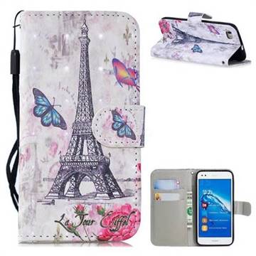Paris Tower 3D Painted Leather Wallet Phone Case for Huawei P8 Lite P8lite