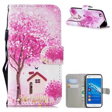Tree House 3D Painted Leather Wallet Phone Case for Huawei P8 Lite P8lite