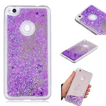 Glitter Sand Mirror Quicksand Dynamic Liquid Star TPU Case for Huawei P8 Lite 2017 / P9 Honor 8 Nova Lite - Purple