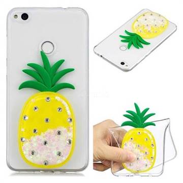 White Pineapple Liquid Quicksand Soft 3D Cartoon Case for Huawei P8 Lite 2017 / P9 Honor 8 Nova Lite