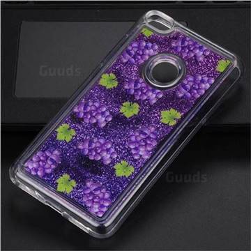 Purple Grape Glassy Glitter Quicksand Dynamic Liquid Soft Phone Case for Huawei P8 Lite 2017 / P9 Honor 8 Nova Lite