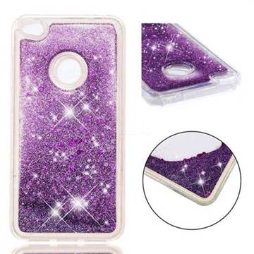Dynamic Liquid Glitter Quicksand Sequins TPU Phone Case for Huawei P8 Lite 2017 / P9 Honor 8 Nova Lite - Purple