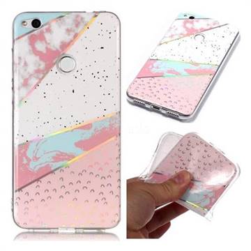 Matching Color Marble Pattern Bright Color Laser Soft TPU Case for Huawei P8 Lite 2017 / P9 Honor 8 Nova Lite