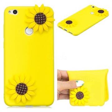 Yellow Sunflower Soft 3D Silicone Case for Huawei P8 Lite 2017 / P9 Honor 8 Nova Lite