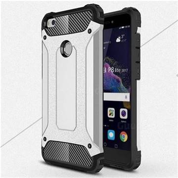 King Kong Armor Premium Shockproof Dual Layer Rugged Hard Cover for Huawei P8 Lite 2017 / P9 Honor 8 Nova Lite - Technology Silver