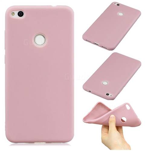 Candy Soft Silicone Phone Case for Huawei P8 Lite 2017 / P9 Honor 8 Nova Lite - Lotus Pink