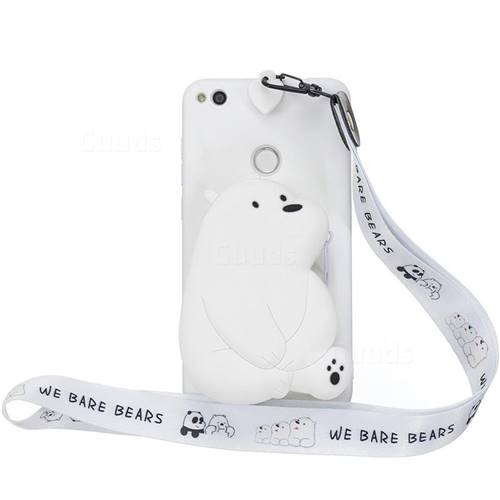Misverstand kraan Buitenlander White Polar Bear Neck Lanyard Zipper Wallet Silicone Case for Huawei P8 Lite  2017 / P9 Honor 8 Nova Lite - TPU Case - Guuds