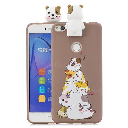 Hamster Family Soft 3D Climbing Doll Stand Soft Case for Huawei P8 Lite 2017 / P9 Honor 8 Nova Lite