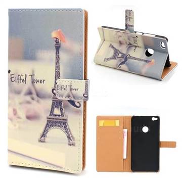 Eiffel Tower Leather Wallet Case for Huawei P8 Lite 2017 / Honor 8 Lite / Nova Lite / P9 Lite 2017