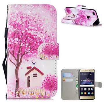 Tree House 3D Painted Leather Wallet Phone Case for Huawei P8 Lite 2017 / P9 Honor 8 Nova Lite