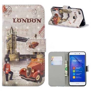 Retro London 3D Painted Leather Phone Wallet Case for Huawei P8 Lite 2017 / P9 Honor 8 Nova Lite