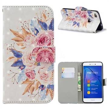 Rose Flowers 3D Painted Leather Phone Wallet Case for Huawei P8 Lite 2017 / P9 Honor 8 Nova Lite