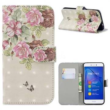 Beauty Rose 3D Painted Leather Phone Wallet Case for Huawei P8 Lite 2017 / P9 Honor 8 Nova Lite