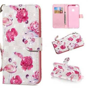 Flamingo 3D Painted Leather Wallet Phone Case for Huawei P8 Lite 2017 / P9 Honor 8 Nova Lite