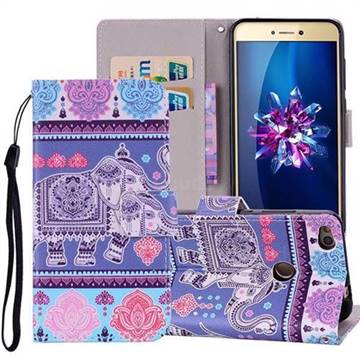 Totem Elephant PU Leather Wallet Phone Case Cover for Huawei P8 Lite 2017 / P9 Honor 8 Nova Lite