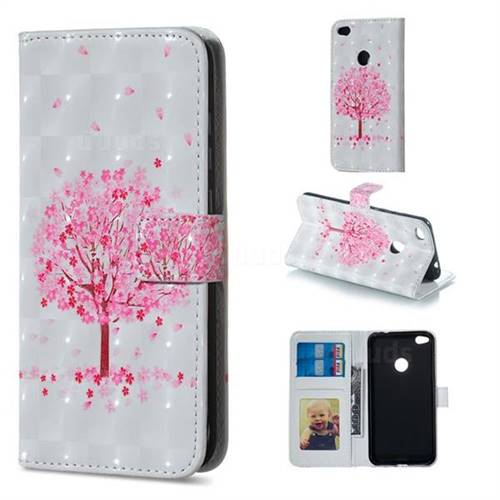 Sakura Flower Tree 3D Painted Leather Phone Wallet Case for Huawei P8 Lite 2017 / P9 Honor 8 Nova Lite