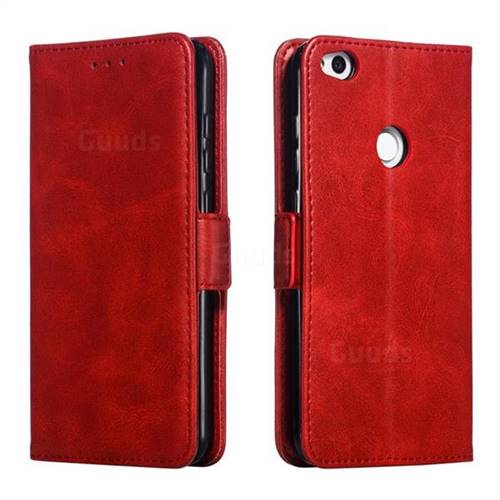 Retro Classic Calf Pattern Leather Wallet Phone Case for Huawei P8 Lite 2017 / P9 Honor 8 Nova Lite - Red