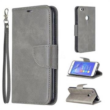 Classic Sheepskin PU Leather Phone Wallet Case for Huawei P8 Lite 2017 / P9 Honor 8 Nova Lite - Gray