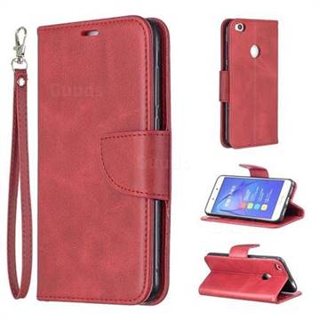 Classic Sheepskin PU Leather Phone Wallet Case for Huawei P8 Lite 2017 / P9 Honor 8 Nova Lite - Red