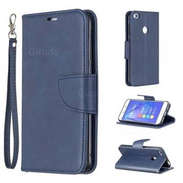 Classic Sheepskin PU Leather Phone Wallet Case for Huawei P8 Lite 2017 / P9 Honor 8 Nova Lite - Blue