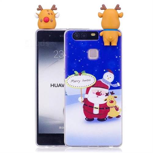 Snow Santa Claus Soft 3D Climbing Doll Soft Case for Huawei P9