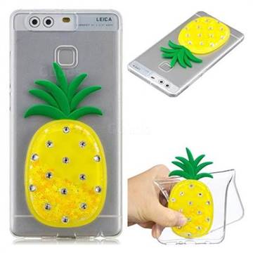 Yellow Pineapple Liquid Quicksand Soft 3D Cartoon Case for Huawei P9