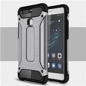 King Kong Armor Premium Shockproof Dual Layer Rugged Hard Cover for Huawei P9 - Silver Grey