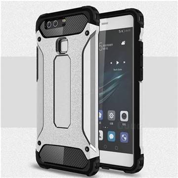 King Kong Armor Premium Shockproof Dual Layer Rugged Hard Cover for Huawei P9 - Technology Silver