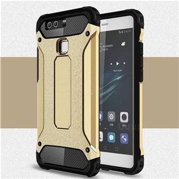 King Kong Armor Premium Shockproof Dual Layer Rugged Hard Cover for Huawei P9 - Champagne Gold
