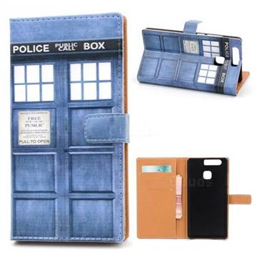 Police Box Leather Wallet Case for Huawei P9