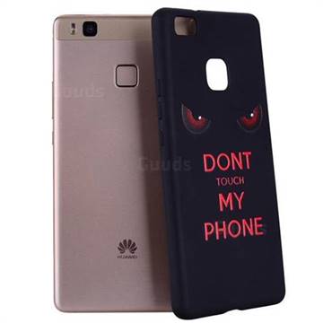 Red Eyes 3D Embossed Relief Black Soft Back Cover for Huawei P9 Lite G9 Lite