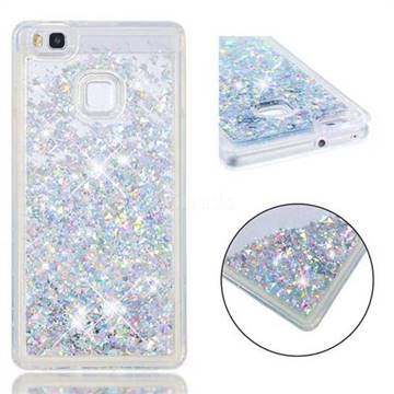 Dynamic Liquid Glitter Quicksand Sequins TPU Phone Case for Huawei P9 Lite G9 Lite - Silver