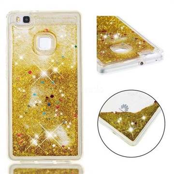 Dynamic Liquid Glitter Quicksand Sequins TPU Phone Case for Huawei P9 Lite G9 Lite - Golden