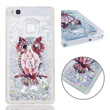 Seashell Owl Dynamic Liquid Glitter Quicksand Soft TPU Case for Huawei P9 Lite G9 Lite