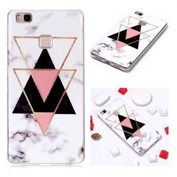 Inverted Triangle Black Soft TPU Marble Pattern Phone Case for Huawei P9 Lite G9 Lite