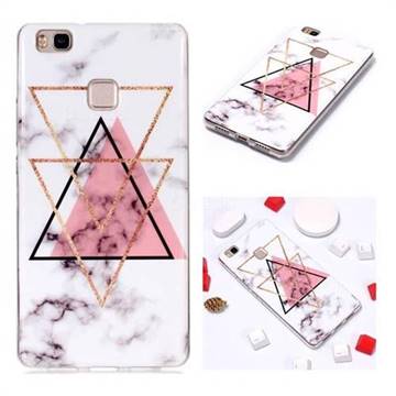 Inverted Triangle Powder Soft TPU Marble Pattern Phone Case for Huawei P9 Lite G9 Lite